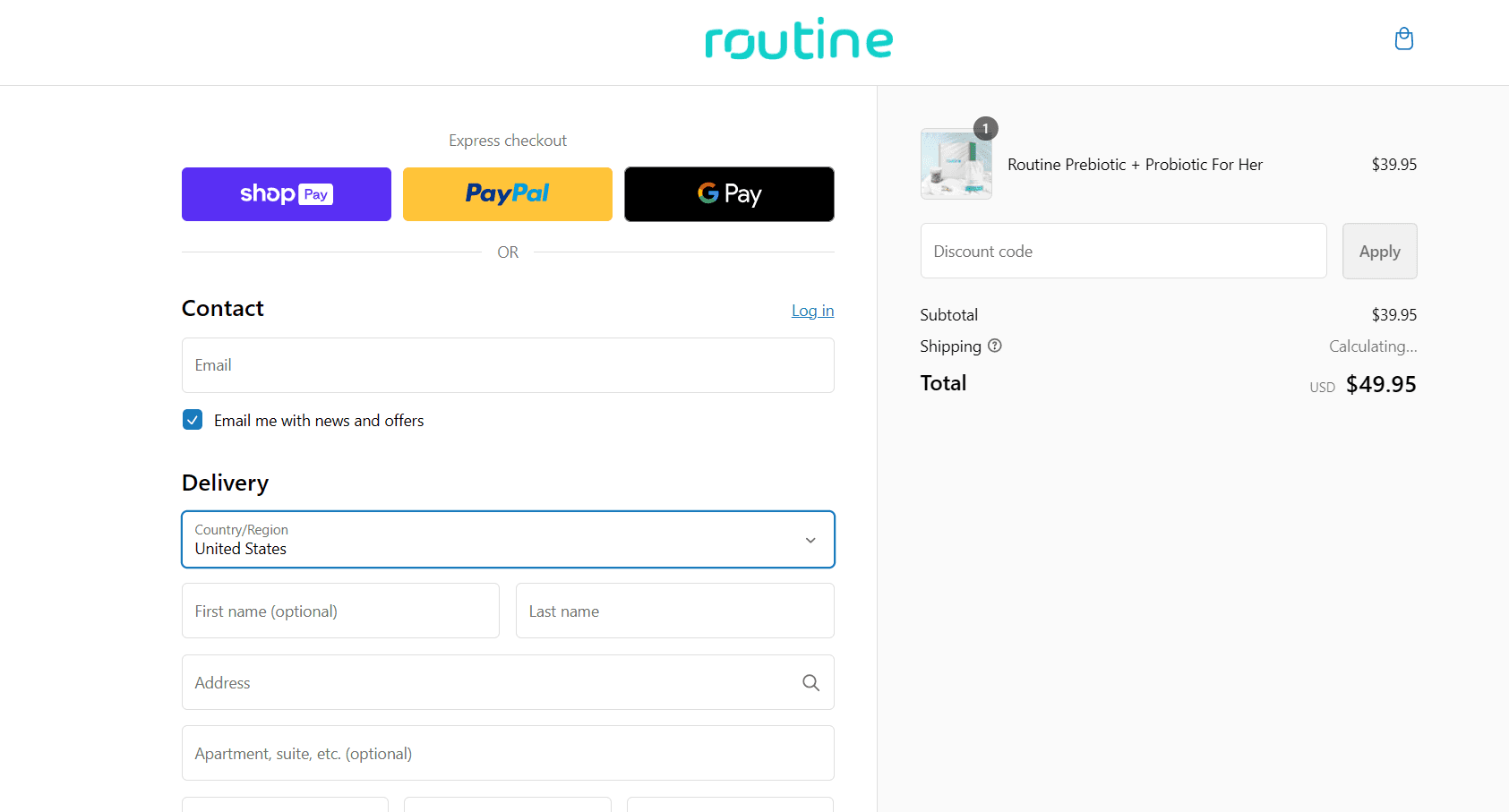 How to apply Routine coupon code